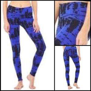 ALO Yoga Airbrush Electric Blue Tie Dye High Waist Athleisure  Gym Leggings XS